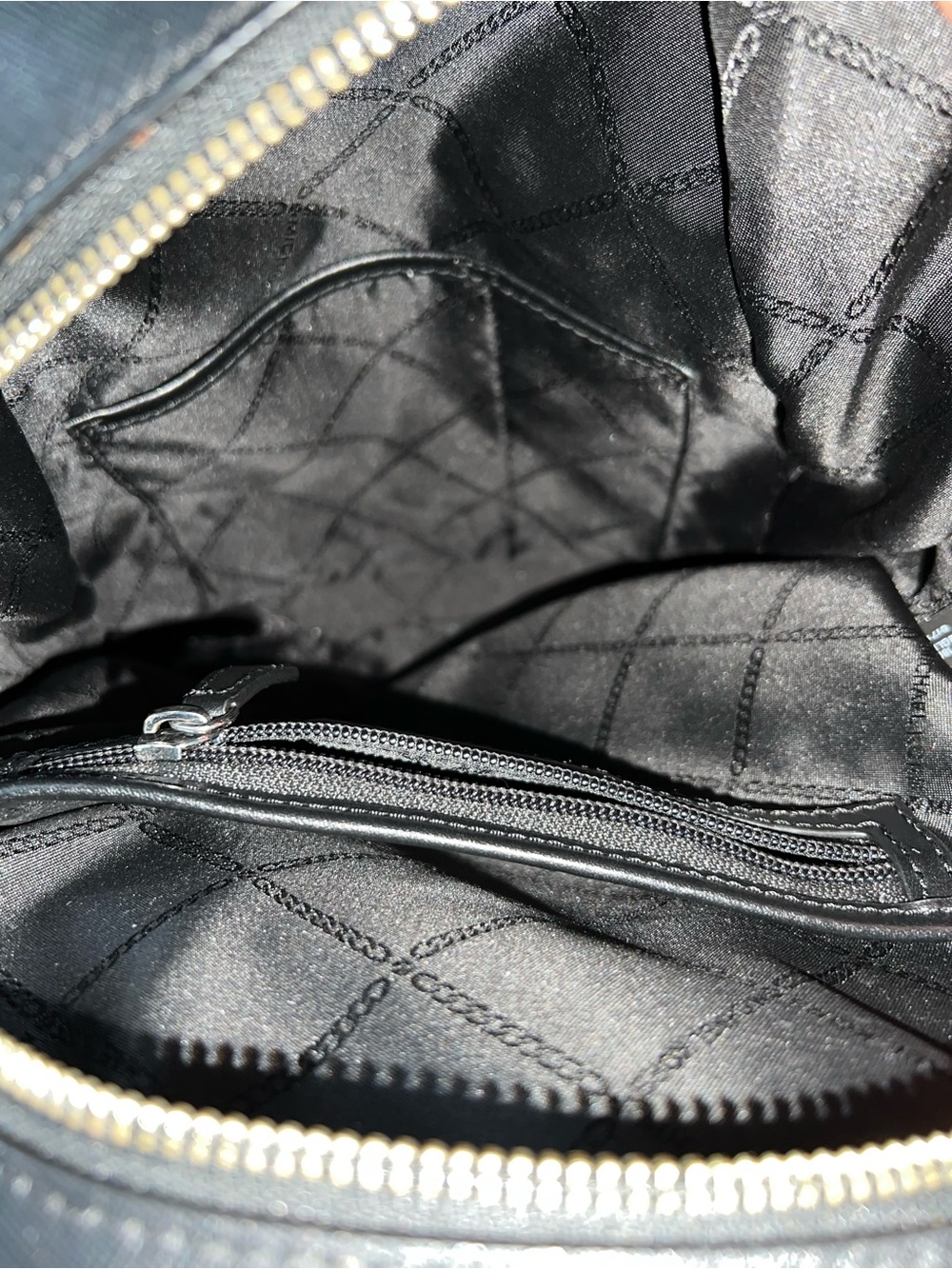 Michael Kors Black Perforated MK Logo Mini Backpack - Picture 5 of 6